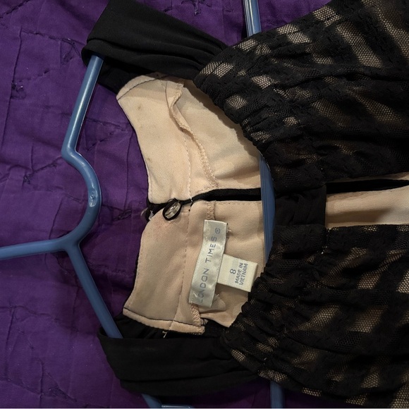 London Times Black and Beige Lace Dress - Picture 2 of 3